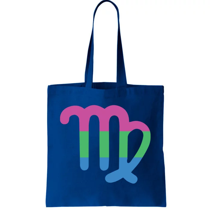 Polysexual Virgo Zodiac Sign Polysexual Pride Flag Gift Tote Bag