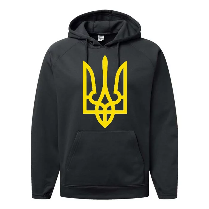 President Volodymyr Zelensky Ukraine Tryzub Trident Pride Performance Fleece Hoodie