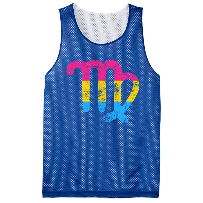 Pansexual Virgo Zodiac Sign Vintage Pansexual Pride Flag Meaningful Gift Mesh Reversible Basketball Jersey Tank