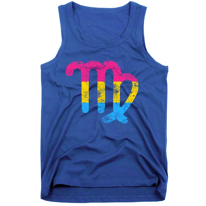 Pansexual Virgo Zodiac Sign Vintage Pansexual Pride Flag Meaningful Gift Tank Top