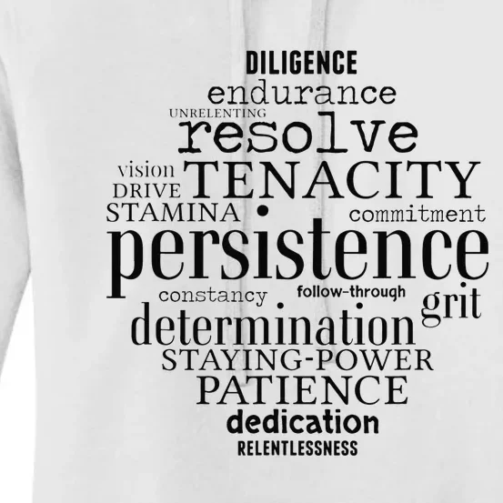 Persistence Word Art Goals Strong  Achievers Women's Pullover Hoodie