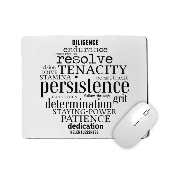 Persistence Word Art Goals Strong  Achievers Mousepad