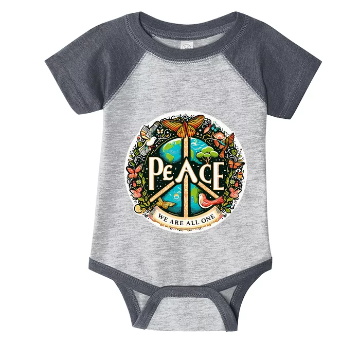 Peace We Are All One Infant Baby Jersey Bodysuit