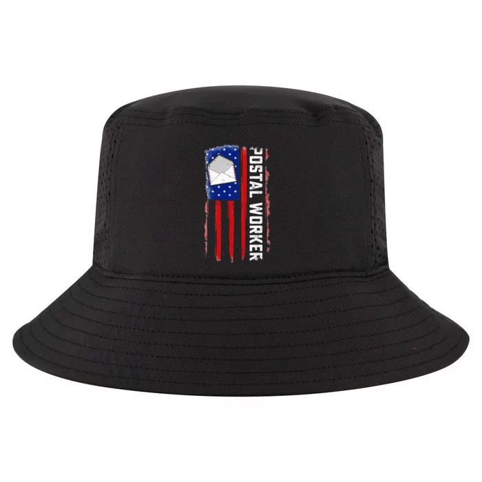 Postal Worker American Flag Patriotic Postman Rural Carrier Cool Comfort Performance Bucket Hat