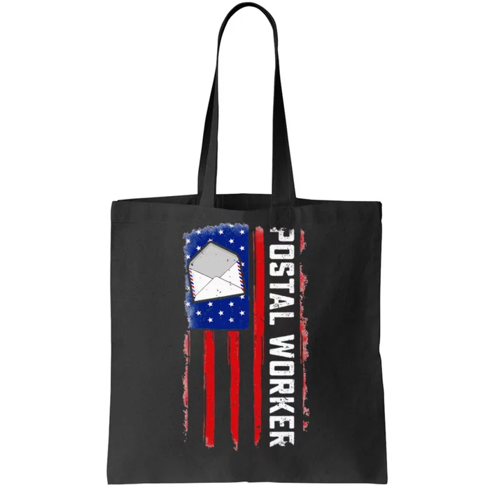 Postal Worker American Flag Patriotic Postman Rural Carrier Tote Bag