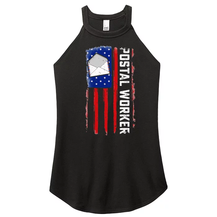 Postal Worker American Flag Patriotic Postman Rural Carrier Women’s Perfect Tri Rocker Tank