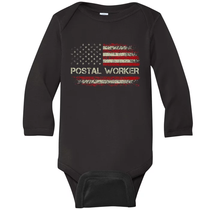 Postal Worker American Flag Us Postal Service Baby Long Sleeve Bodysuit