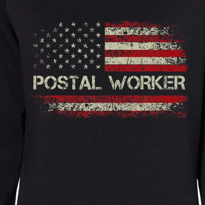 Postal Worker American Flag Us Postal Service Womens California Wash Sweatshirt