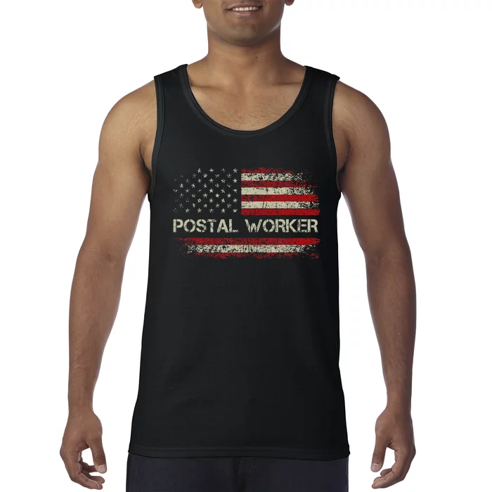 Postal Worker American Flag Us Postal Service Tank Top