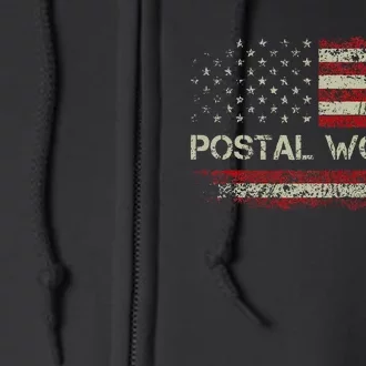 Postal Worker American Flag Us Postal Service Full Zip Hoodie