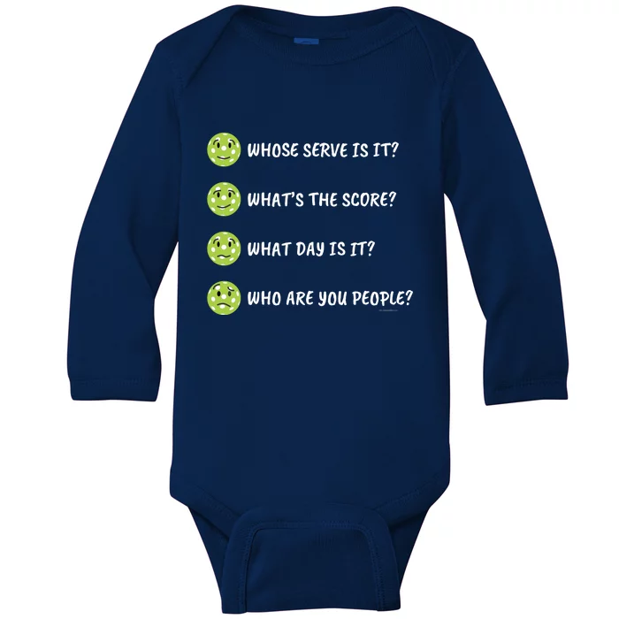 Pickleball Who Are You People Baby Long Sleeve Bodysuit