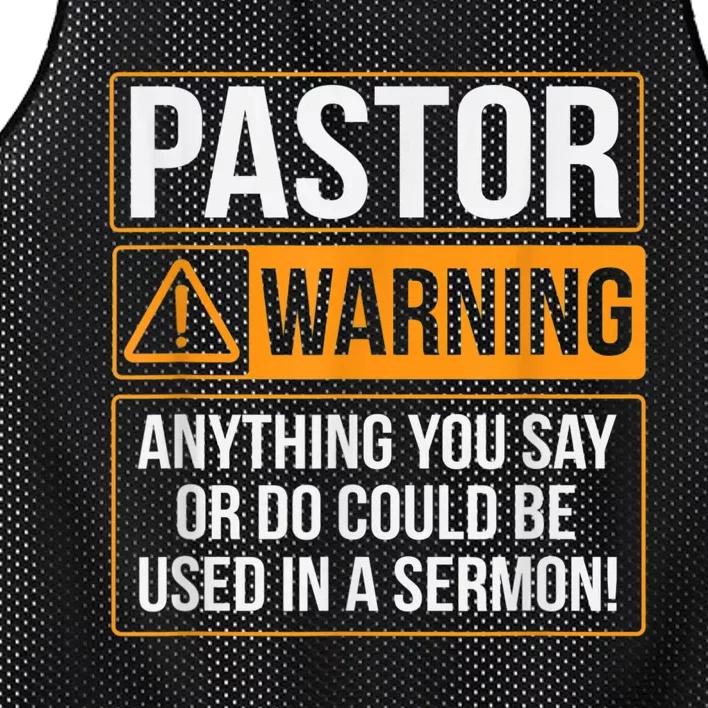 Pastor Warning Anything You Say Could Be Used In A Sermon Mesh Reversible Basketball Jersey Tank