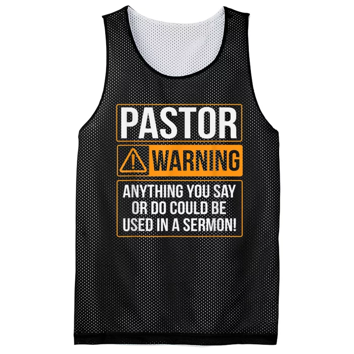 Pastor Warning Anything You Say Could Be Used In A Sermon Mesh Reversible Basketball Jersey Tank