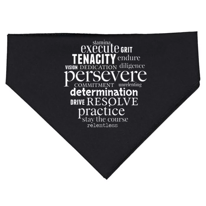 Persevere Word Art Strong Women Men Achievers Inspirational USA-Made Doggie Bandana