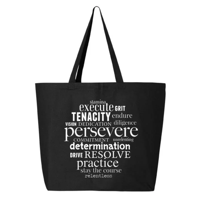 Persevere Word Art Strong Women Men Achievers Inspirational 25L Jumbo Tote