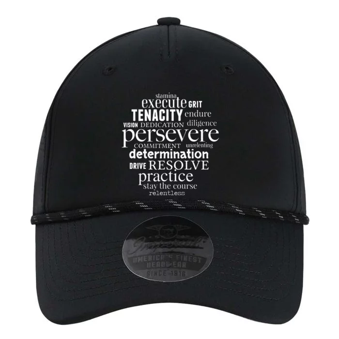 Persevere Word Art Strong Women Men Achievers Inspirational Performance The Dyno Cap