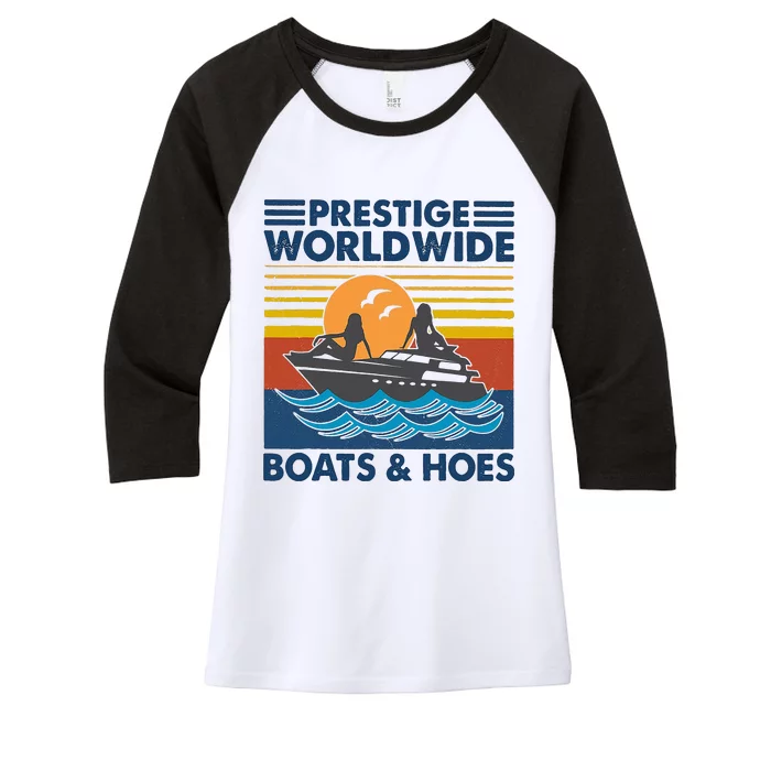 Prestige Worldwide Boats And Hoes Retro Vintage Women's Tri-Blend 3/4-Sleeve Raglan Shirt