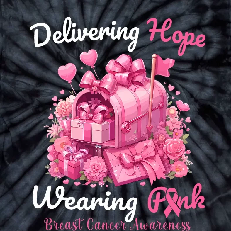 Postal Worker Breast Cancer Awareness October We Wear Tie-Dye T-Shirt