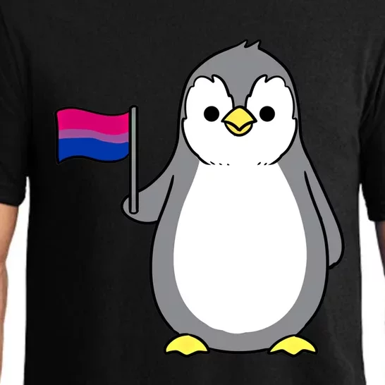 Penguin With Bisexual Pride Flag Cute Gift Pajama Set