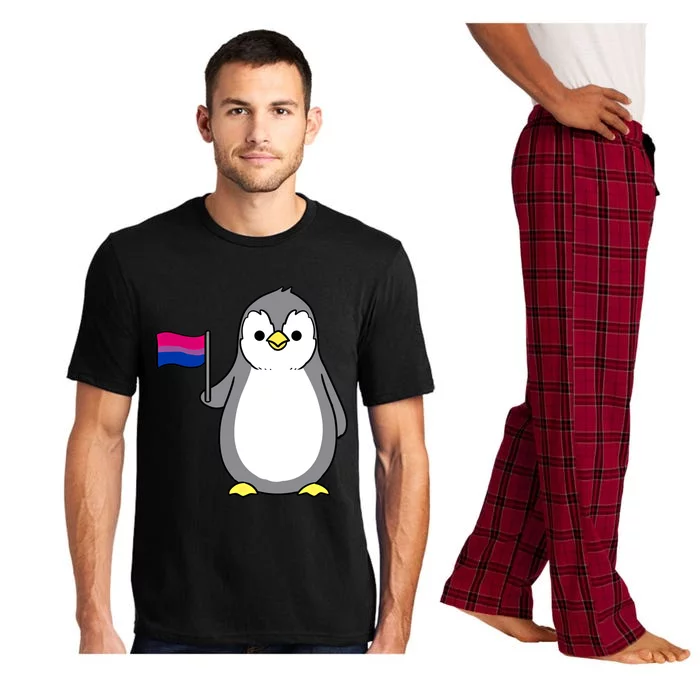 Penguin With Bisexual Pride Flag Cute Gift Pajama Set