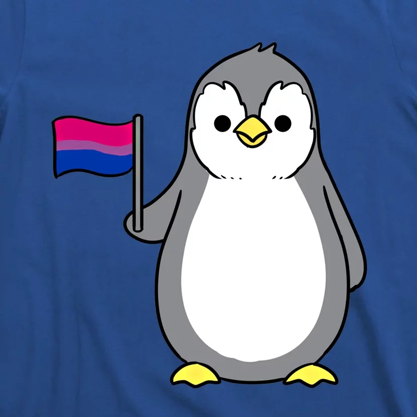 Penguin With Bisexual Pride Flag Cute Gift T-Shirt