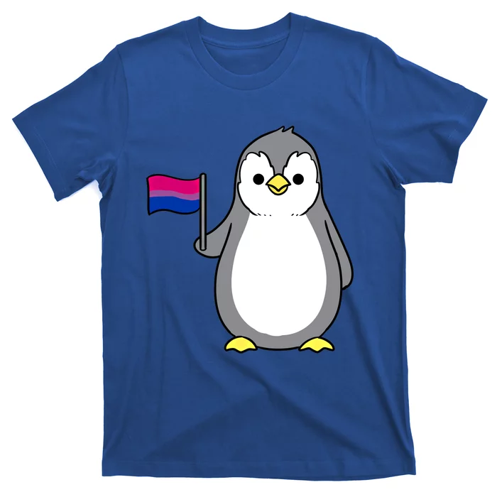 Penguin With Bisexual Pride Flag Cute Gift T-Shirt