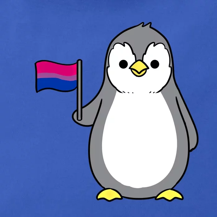 Penguin With Bisexual Pride Flag Cute Gift Zip Tote Bag