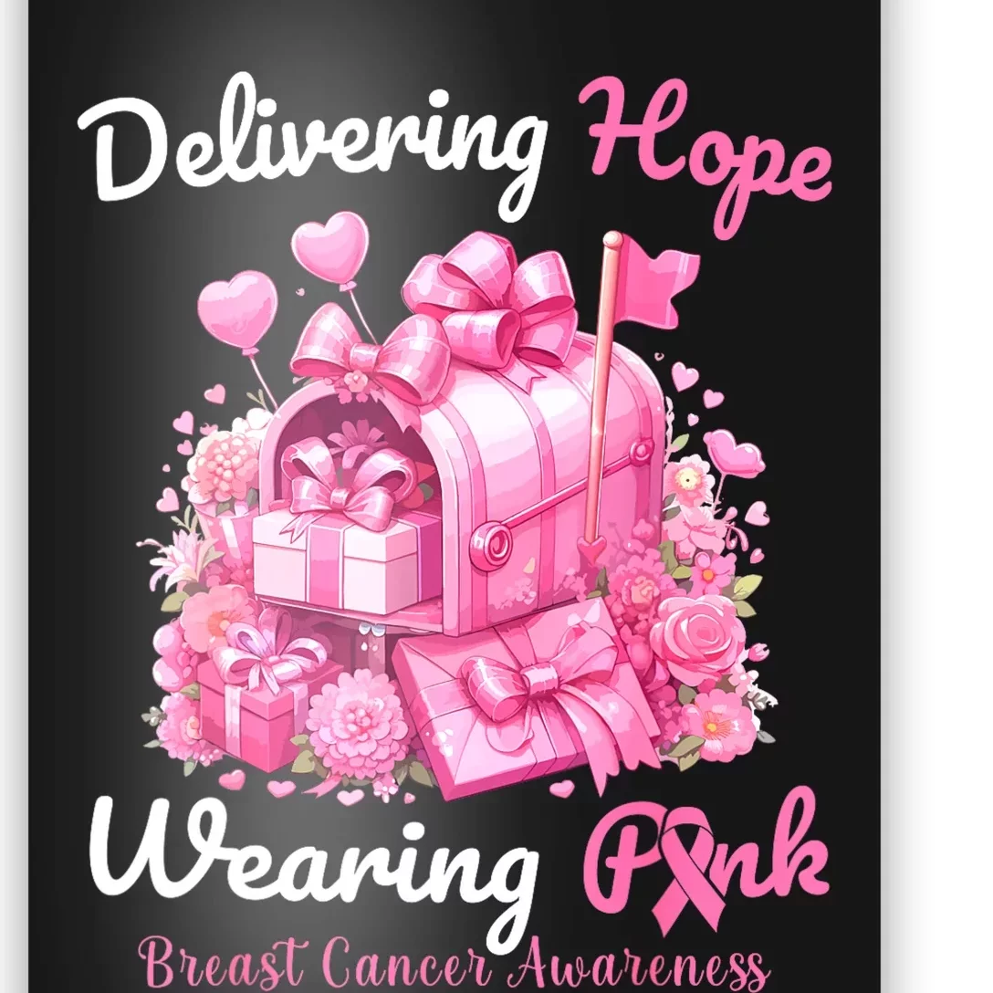 Postal Worker Breast Cancer Awareness October We Wear Poster