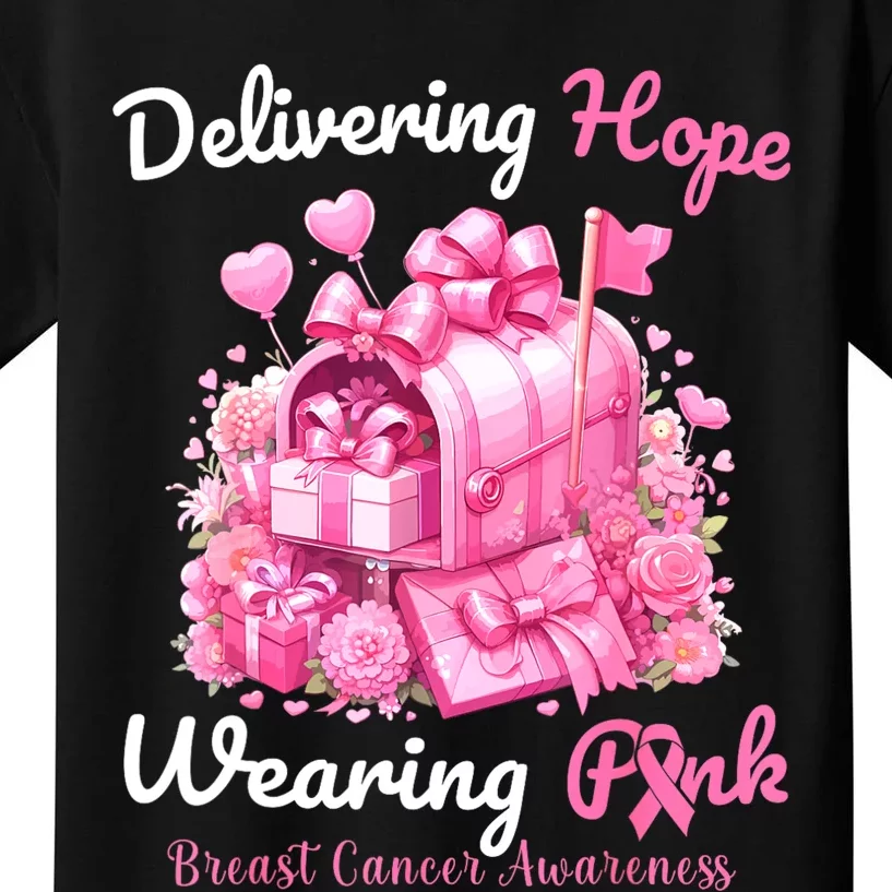 Postal Worker Breast Cancer Awareness October We Wear Kids T-Shirt