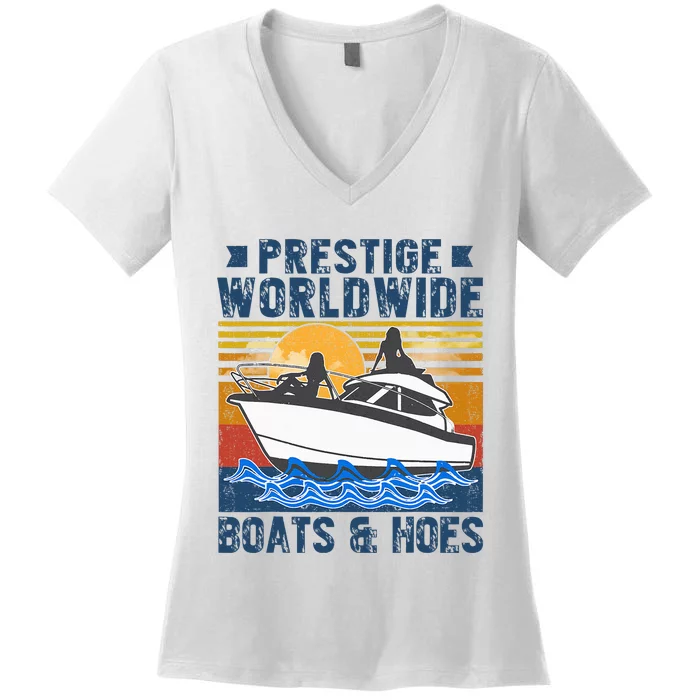 Prestige Worldwide Boats And Hoes Vintage Women's V-Neck T-Shirt