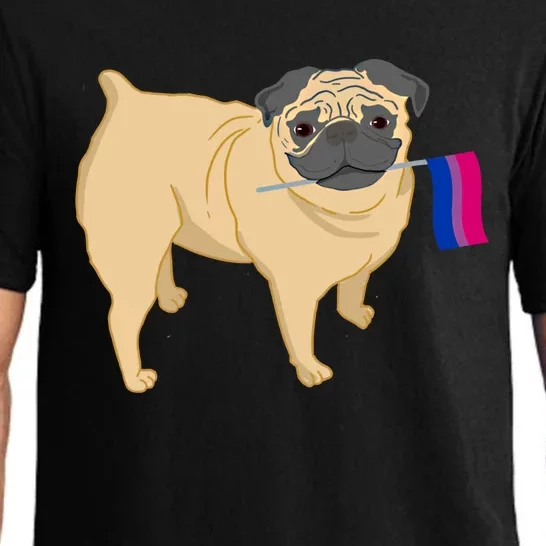 Pug With Bisexual Pride Flag Cute Gift Pajama Set