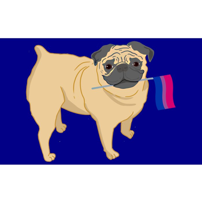 Pug With Bisexual Pride Flag Cute Gift Bumper Sticker