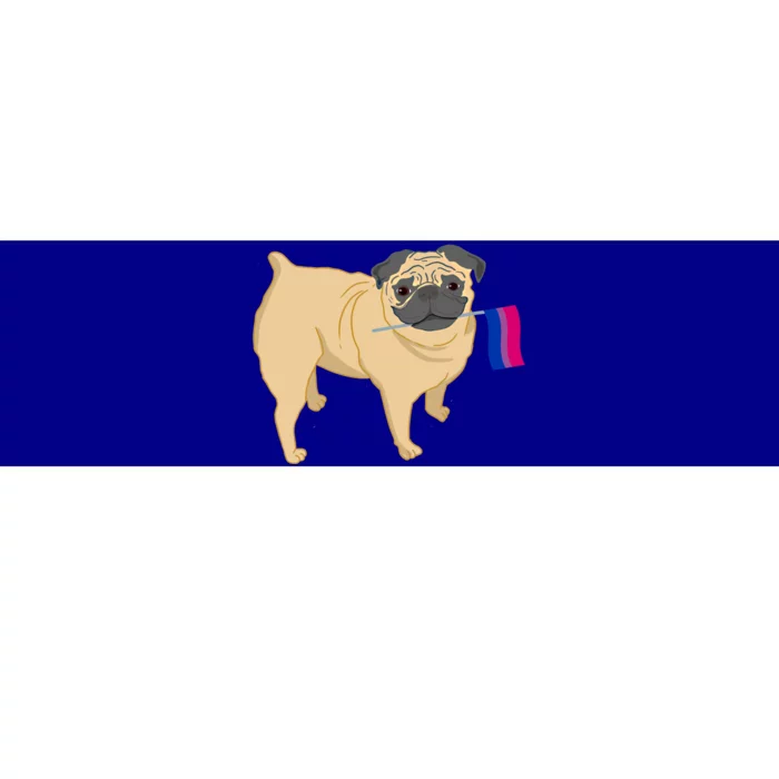 Pug With Bisexual Pride Flag Cute Gift Bumper Sticker