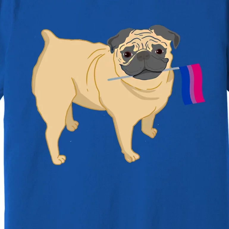 Pug With Bisexual Pride Flag Cute Gift Premium T-Shirt