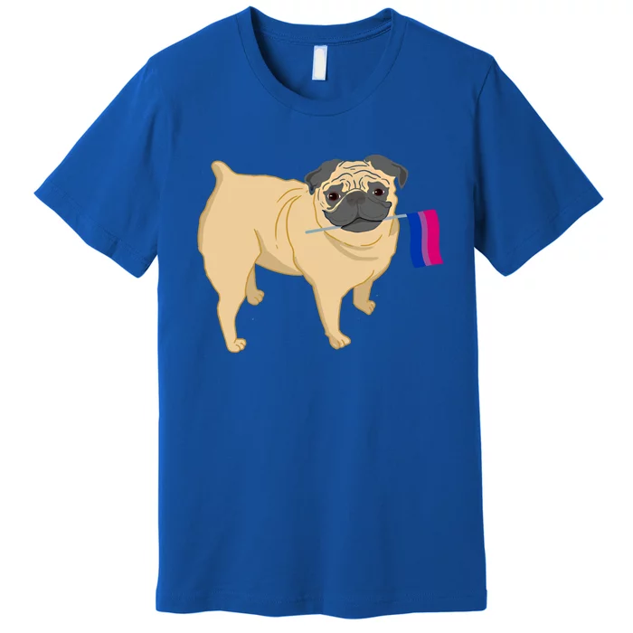 Pug With Bisexual Pride Flag Cute Gift Premium T-Shirt