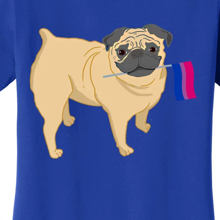 Pug With Bisexual Pride Flag Cute Gift Women's T-Shirt