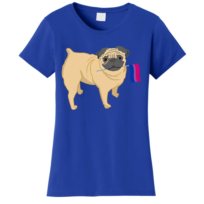 Pug With Bisexual Pride Flag Cute Gift Women's T-Shirt