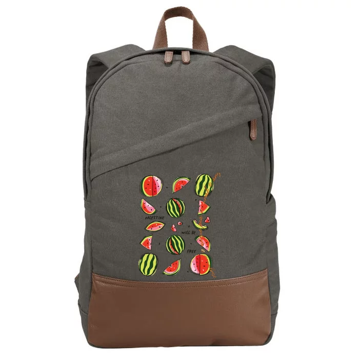 Palestine Will Be Free Palestine Cotton Canvas Backpack