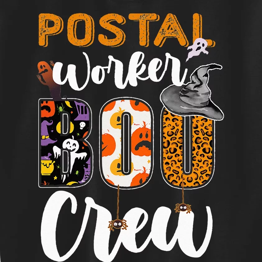 Postal Worker Boo Crew Funny Halloween Technician Matching Kids Sweatshirt