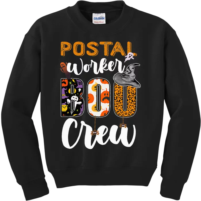 Postal Worker Boo Crew Funny Halloween Technician Matching Kids Sweatshirt