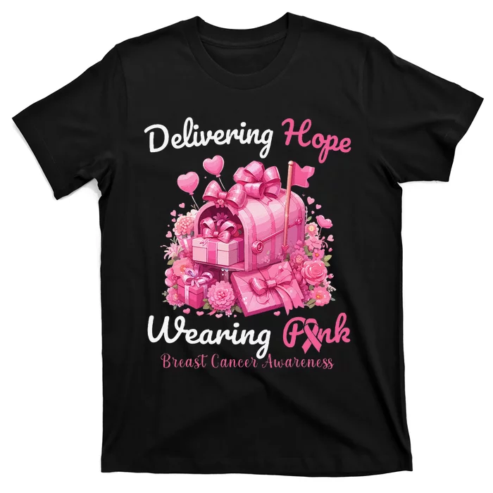 Postal Worker Breast Cancer Awareness October We Wear P.Ink Gift T-Shirt