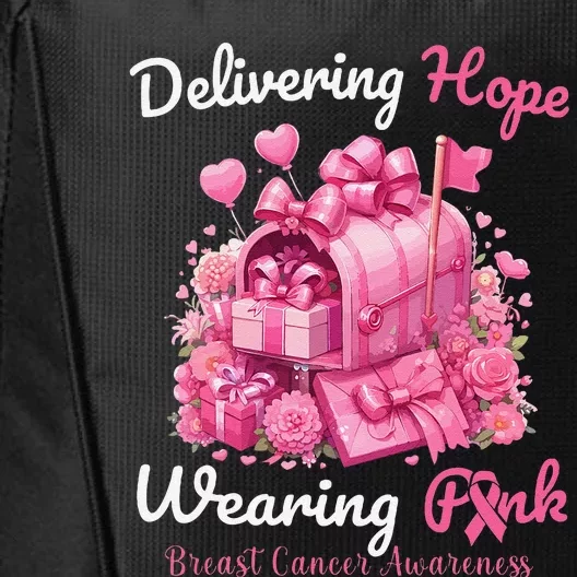 Postal Worker Breast Cancer Awareness October We Wear P.Ink Gift City Backpack