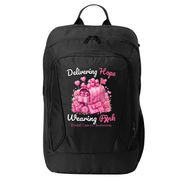 Postal Worker Breast Cancer Awareness October We Wear P.Ink Gift City Backpack