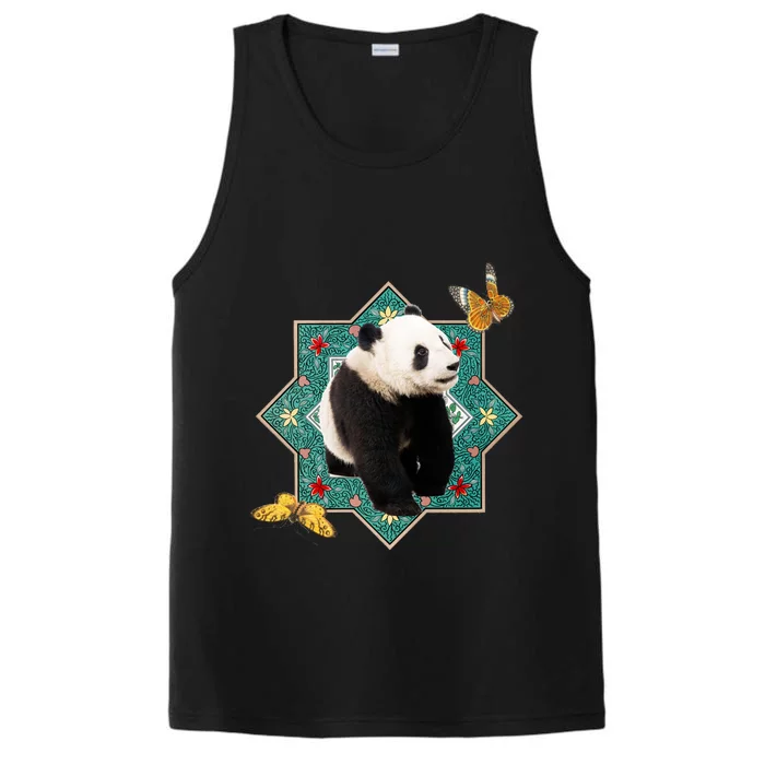 Panda With Butterflies Performance Tank