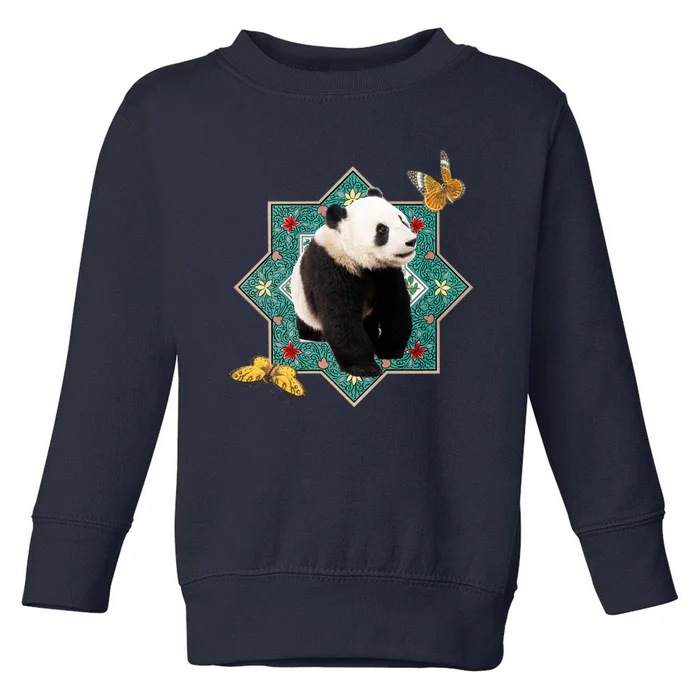 Panda With Butterflies Toddler Sweatshirt