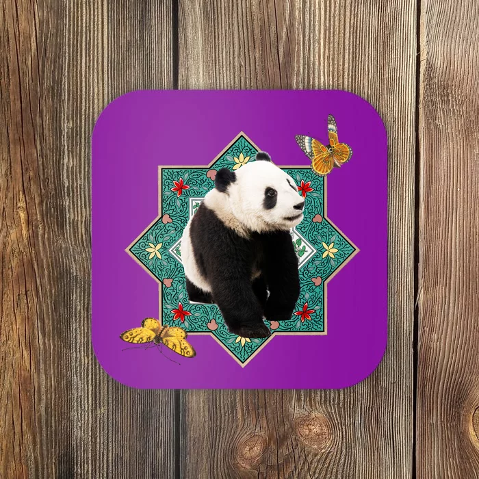 Panda With Butterflies Coaster