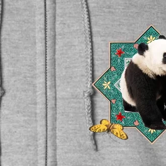 Panda With Butterflies Full Zip Hoodie