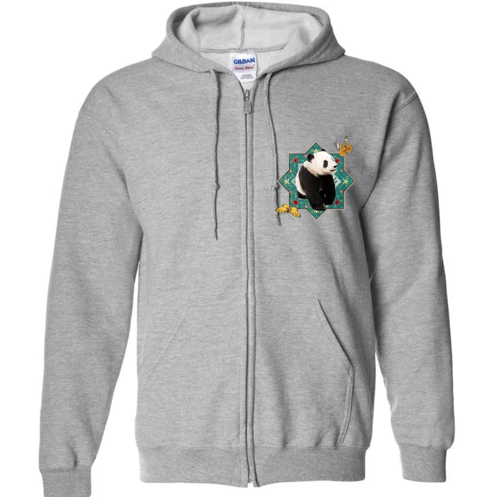 Panda With Butterflies Full Zip Hoodie