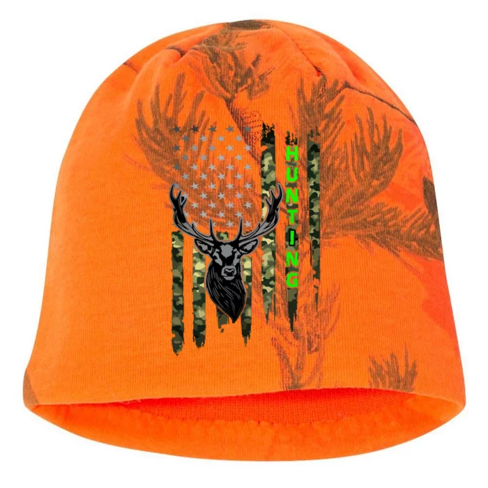 Patriotic Whitetail Buck Deer Hunting American Camouflage Kati - Camo Knit Beanie