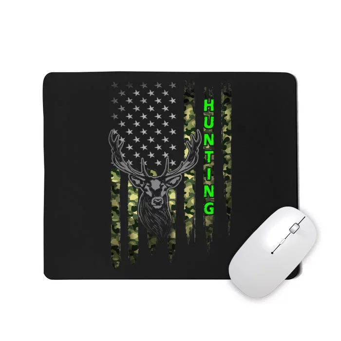 Patriotic Whitetail Buck Deer Hunting American Camouflage Mousepad